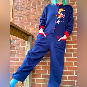 RARE vintage Winnie tote Pooh fleece onesie